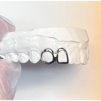Double Caps Grillz Custom grillz fitted on teeth