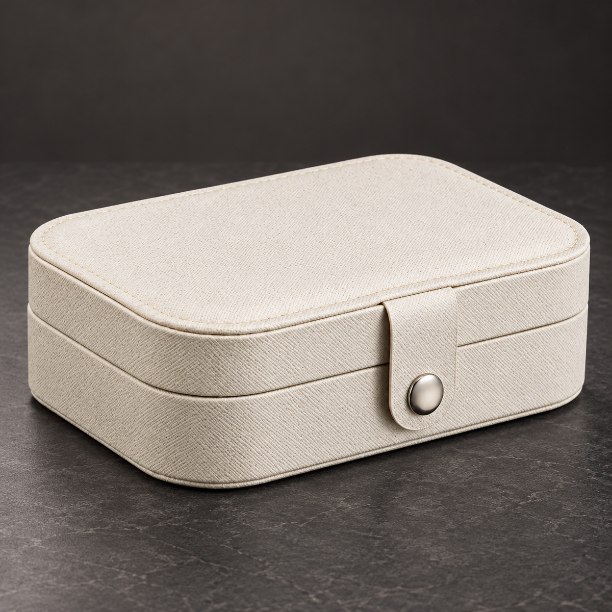Compact Travel Jewellery Box – Cream